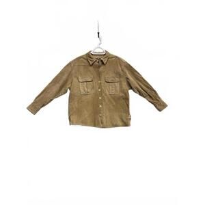 Vintage Rare 90's Marquis Brown Suede Button-Up Shirt Size Medium Made in Canada